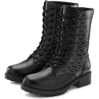LASCANA Stiefelette "Boots, Stiefel, Schnürboots," mit modischem Druck VEGAN