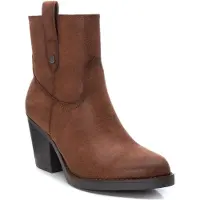 Refresh für Damen. 17148801-CAMEL Stiefelette 171488 braun -Absatzhöhe: 8cm (36), 5 bis 8 cm, Reißverschluss, Lässig