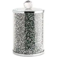Eurofirany Aufbewahrungsbox mit glamourösen Kristallen, VENTOSA, 10x10x17 cm, grün + silber
