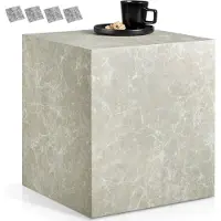 TecTake Couchtisch Lasley Minimalistisches Design Robustes Mdf In Travertinoptik 45 x 45 x 50 cm 45 x 45 x 50 cm Travertin Optik