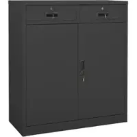 Helloshop26 - Büroschrank mit 2 verstellbaren Einlegeböden zur Aktenaufbewahrung 90 x 40 x 102 cm anthrazitfarbener Stahl