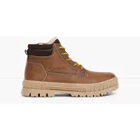 Tom Tailor Winterboots , Herren, Gr. 43, Warmfutter, braun (cognacfarben), Lederimitat, Textil, Schuhe Winterboots, Schnürboots mit Kontrastbesatz und Logoprägung