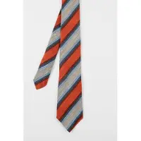 Paul Smith Men Tie Linen Stripe Red Größe: 8 | Krawatten Outlet | Herren | Weiß