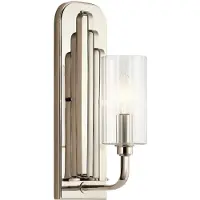Elstead Lighting Elstead Kimrose Wandleuchte E14 Poliertes Nickel Klar geriffelt