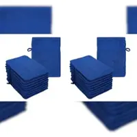Betz 20 Stück Waschhandschuhe Waschlappen PREMIUM Größe 16x21 cm 100% Baumwolle Farbe royalblau