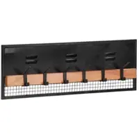 Helloshop26 - Massivholz Wandgarderobe 90 x 11 x 30 cm mit 6 Haken modernes Design Flur aus natürlichem Mangoholz