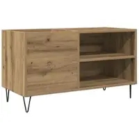 Helloshop26 - Klassischer Schallplattenschrank mit Stauraum 84,5 x 38 x 48 cm handgefertigtes Eichenholz