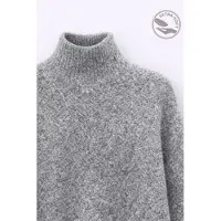 MixRay Übergroßer gerippter Rollkragenpullover