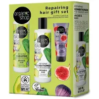 Organic Avocado-Shampoo 280ml, Avocado-Spülung 280ml, Feigen-Peeling 75ml