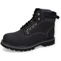 Dockers by Gerli Winterboots BY GERLI, Herren, Gr. 40, Warmfutter, schwarz, Leder, unifarben, Schuhe Winterboots, Schnürboots, Workerboots im Bergsteiger-Look