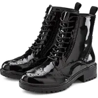 LASCANA Schnürboots "Schnürstiefelette, Ankle Boots, Herbststiefelette," aus Leder zum Schnüren & mit Reißverschluss