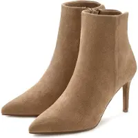 LASCANA High-Heel-Stiefelette Herbststiefelette, Stiefel, beige Größe 35
