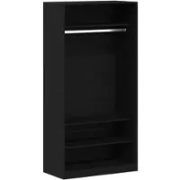 Helloshop26 - Aufbewahrungsschrank 100 x 50 x 200 cm Holzwerkstoff Eiche schwarz