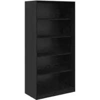 Helloshop26 - Aufbewahrungsschrank 100 x 50 x 201 cm mit 4 Regalen Holzwerkstoff Eiche schwarz