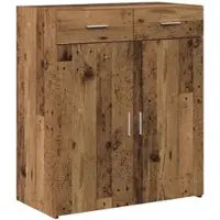 Helloshop26 - Moderner rechteckiger Aufbewahrungsschrank 80 x 42 x 93 cm viel Stauraum schlichtes Design Antikholz 02_0055992