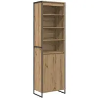 Helloshop26 - Set aus 2 modernen rechteckigen Hochschränken für das Wohnzimmer 60 x 36 x 200 cm Eichenholzoptik handwerklicher Stil 02_0056102