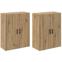 Helloshop26 - Set aus 2 modernen optimierten Wandschränken 69,5 x 34 x 90 cm Eichenholzoptik handgefertigt 02_0056035