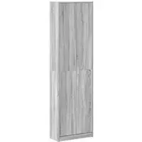 Helloshop26 - Moderner Aufbewahrungsschrank 55 x 25 x 189 cm mit 5 Einlegeböden schlankes Design Holzwerkstoff Sonoma grau
