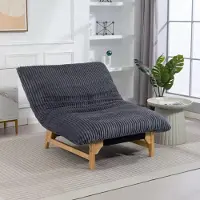 Markenlos Beansack-Sessel für Erwachsene mit Rückenlehne aus Kordelstoff, armlehnenloser Akzent-Sessel für Wohnzimmer und Schlafzimmer