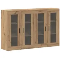 Helloshop26 - Set aus 2 rustikalen Wandschränken mit großem Stauraum 69,5 x 34 x 90 cm aus Eichenholz-Verbundwerkstoff 02_0056065