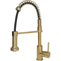 EsseBagno Plimo Küchenarmatur mit ausziehbarer Duschbrause, gebürstetes Gold, Marke