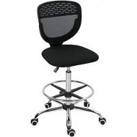 Vinsetto Bürostuhl Ergonomisch Schreibtischstuhl mit verstellbar Fußring Schwarz