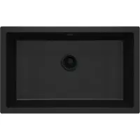 Deante - Spülbecken CORDA, Granit, 1-fach, Unterbau, 80x50 cm, Farbe: Nero
