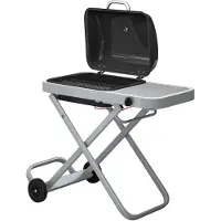 Outsunny Tragbarer Gasgrill 1-Brenner 2,5kW Grillwagen mit Faltbarem Rollwagen