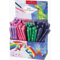 Faber-Castell 111555. Bleistifte. Einhorn + Dino. Jumbo-Format + Ständer. 120 Stück