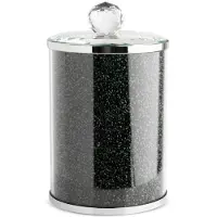 Eurofirany Aufbewahrungsbox mit glamourösen Kristallen, VENTOSA, 10x10x17 cm, grün + schwarz