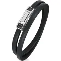 Brosway - Double leather bracelet with zircons Ink BIK138