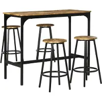 Aosom Bartisch mit Barhocker Set, 5-tlg. Bartisch-Set, Bartisch mit 4 Barhocker
