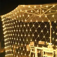 Eikuavons Lichterketten LED Netz Lichterkette 200 LEDs 2×2 m Warmweiß IP44 8 Modi für Garten Balkon Weihnachten