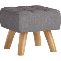 HOMCOM Fußhocker Polyester 27L x 27B x 26H cm Grau