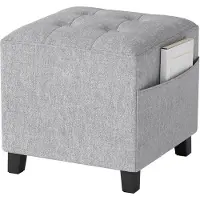 HOMCOM HOCKER Polyester Hellgrau