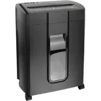 Peach Aktenvernichter 511187 PS600-70, schwarz, mit Rollen, 10 Blatt, 18 Liter Behälter, 2x12 mm Partikelschnitt, P-5