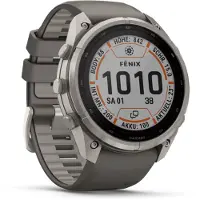 Garmin 010-04338-01 | Fenix 9 Pro, Infrarot, 47 mm, Saphirglas, Solaraufladung, Gehäuse aus Titan, Armband in Pebble Gray/Silbergrau