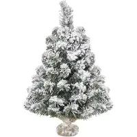 HOMCOM Mini Künstlicher Weihnachtsbaum 60 cm Tannenbaum künstlich mit Schnee
