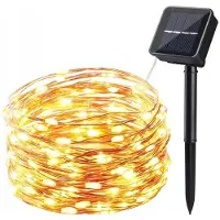 Universal Solar-LED-Drahtlichter 10 m (100 LED) für Garten und Balkon, warmweiß