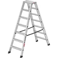 Hailo Stehleiter Master D100, 10000114, beidseitig begehbar, aus eloxiertem Aluminium, bis 150kg, mit 2 x 7 Stufen