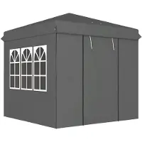 Outsunny Pavillon 2,5x2,5m wasserabweisend Stabil Winterfest Pop-up Faltpavillon