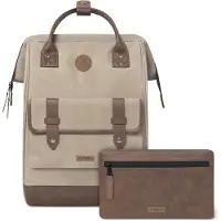 Cabaia Freizeitrucksack Rucksack mit Laptopfach Adventurer Waxed Baumwolle Backpack Rabat khaki