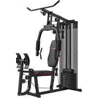 SPORTNOW Kraftstation, Multifunktionale Fitnessstation mit Beinpresse, Schwarz