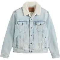 Levi's für Herren. 16365-0347 Jacke Type 3 Sherpa Trucker hellblau (M), Lässig, Baumwolle