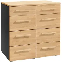 Hasena Kommode Quatrine Eiche bright, 8 Schubladen zerlegt, zerlegt (zum Selbstaufbau) 90x50x86 cm – Selezione