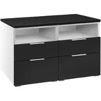 Hasena Kommode Dowio Weiß/Schwarz mit Ablagefächern zerlegt, zerlegt (zum Selbstaufbau) 90x49x55 cm – Selezione