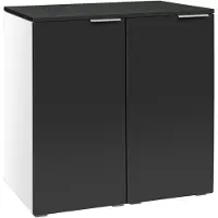 Hasena Kommode Portina Weiß-Schwarz mit Türen zerlegt, zerlegt (zum Selbstaufbau) 90x49x85 cm – Selezione