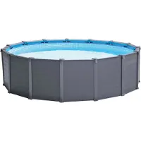 Intex 26384NP, Gerahmter Pool, Kind & Erwachsener, Leiter, Blau, Graphit