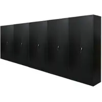Proregal Mega Deal 5x Flügeltürenschrank ELEPHANT fertig aufgebaut, HxBxT 185x90x40cm, 4 Fachböden, Schwarz, Metallschrank abschließbar Büroschrank