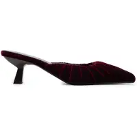 Manfield Bordeauxrote Samt-Mules | Größe 39